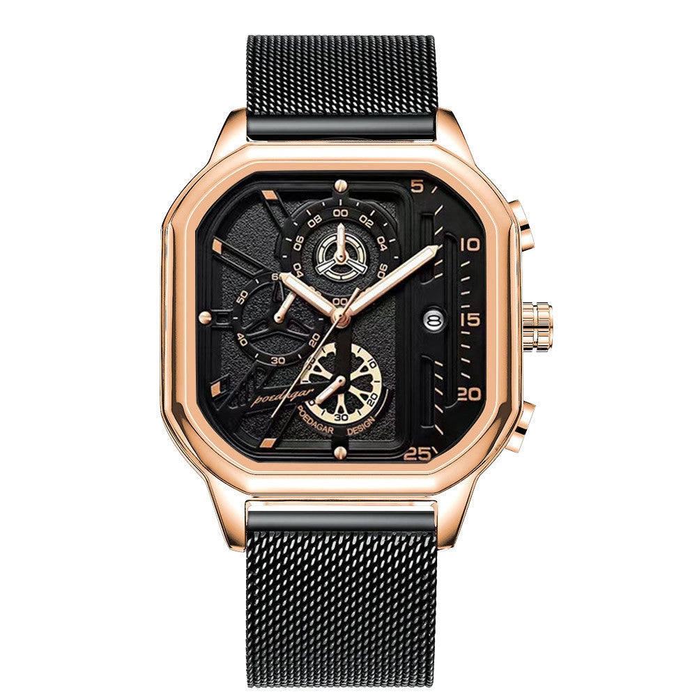 Men's Multi-functional Waterproof Quartz Watch