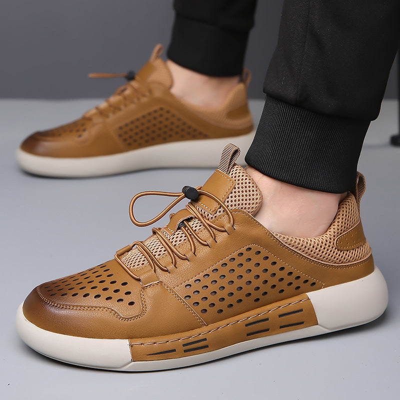 Men's Leather Breathable Trendy Casual Shoes