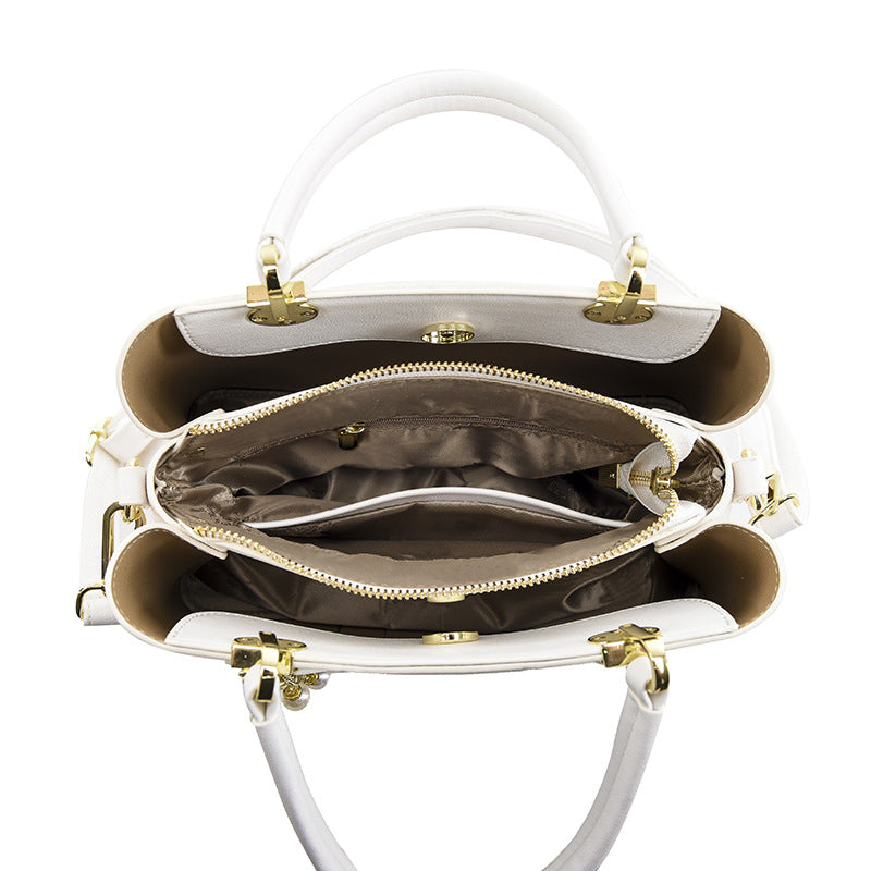 Women's Luxury Contrasting Soft Leather Handbag