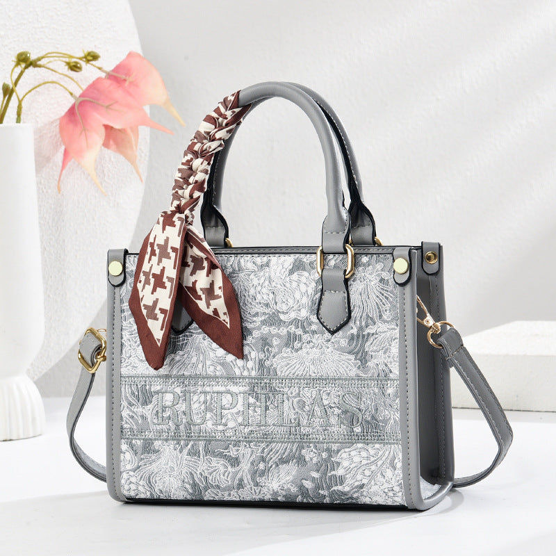 Women's Fashion Embroidery Handbag Large-Capacity Bag