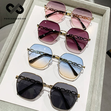 Women's Metal Large Frame UV Protection Sunglasses