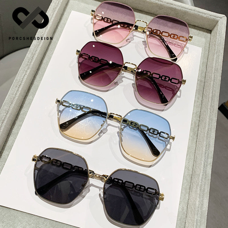 Women's Metal Large Frame UV Protection Sunglasses