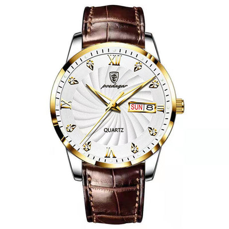 Men's Multi-functional Leather Band Watch