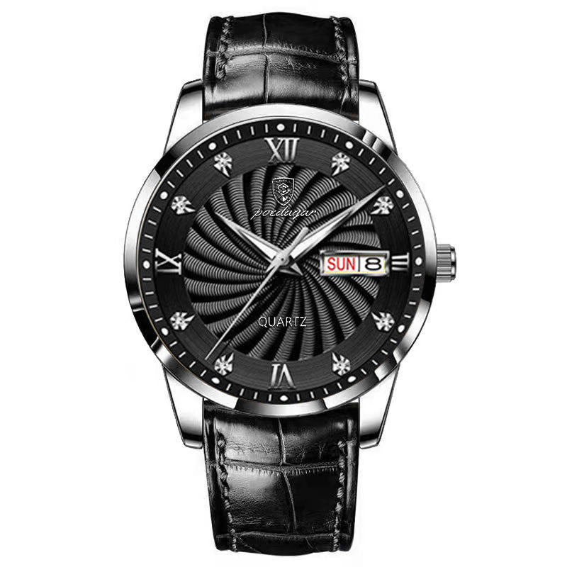 Men's Multi-functional Leather Band Watch