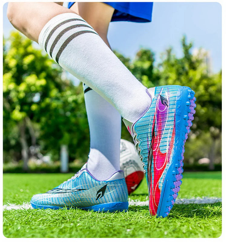 Men's Leather Football Turf Sports Shoes