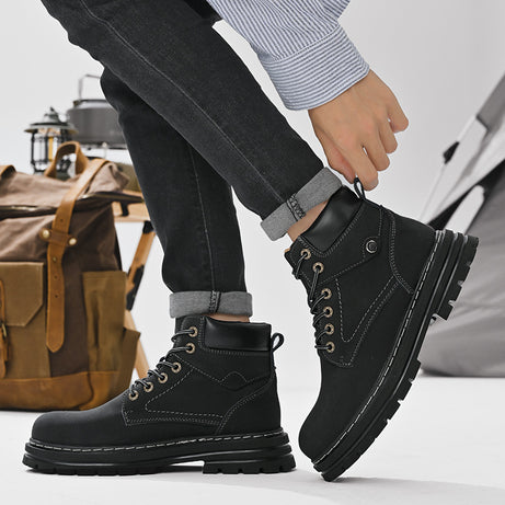 Men's Leather High-top Casual Boots