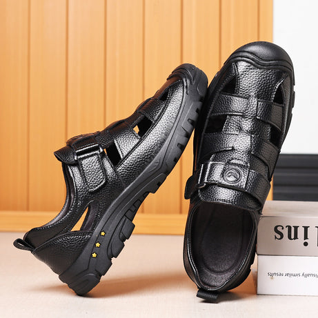 Men's Leather Breathable Thick-Soled Sandals