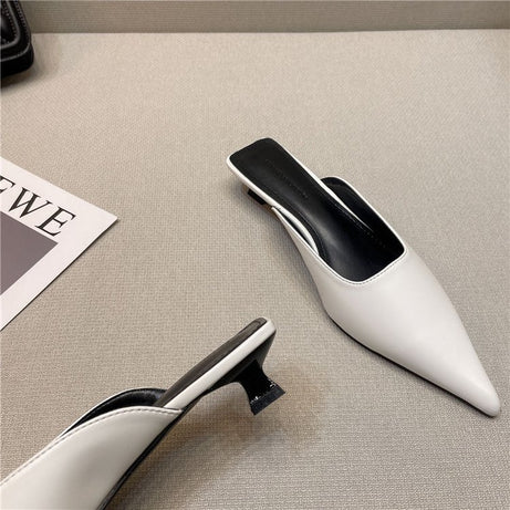 Women's Thin Heel Casual Muller Half Slippers
