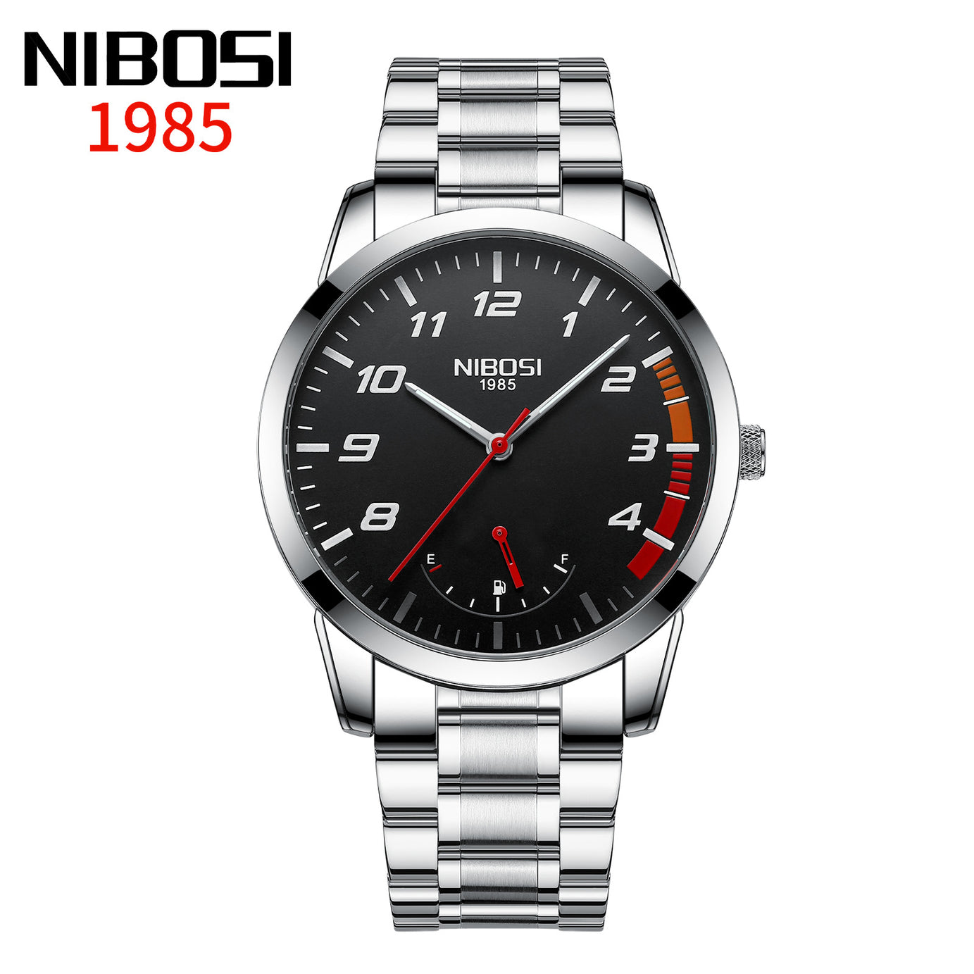 Men's Solid Steel Belt Double Snap Watch