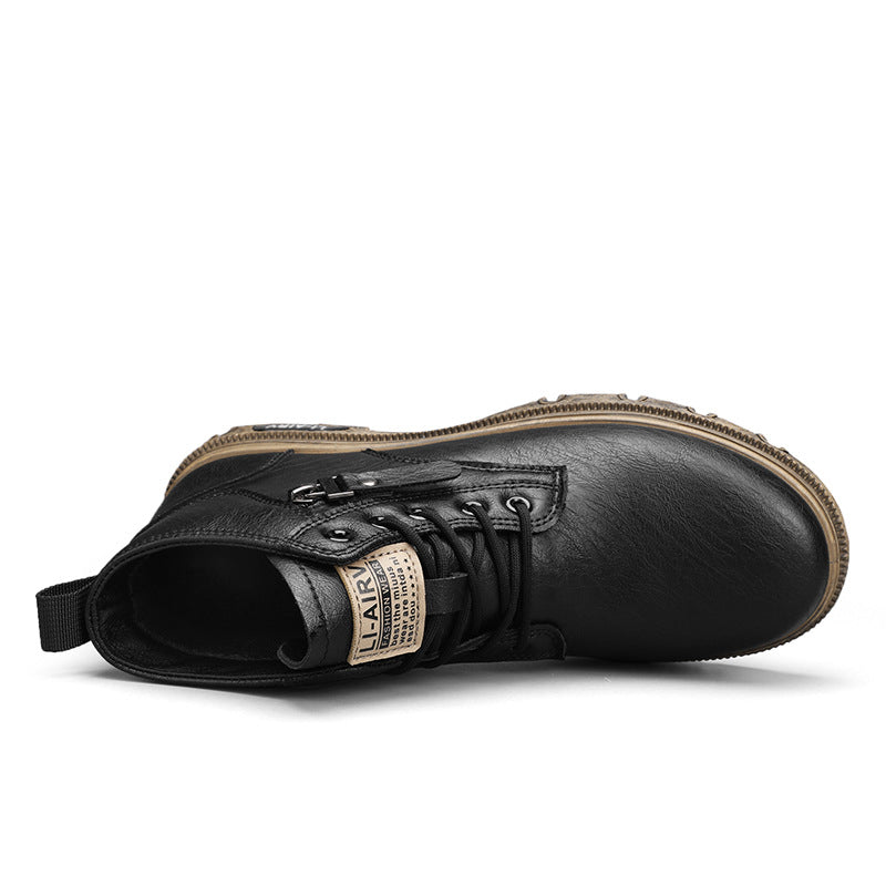 Men's Leather High-Top British Style Martin Boots