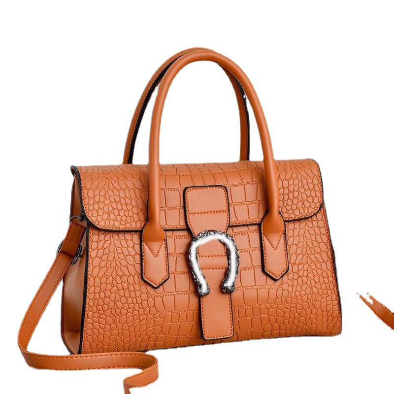 Women's Fashion Handbag Crocodile Pattern Shoulder Bag