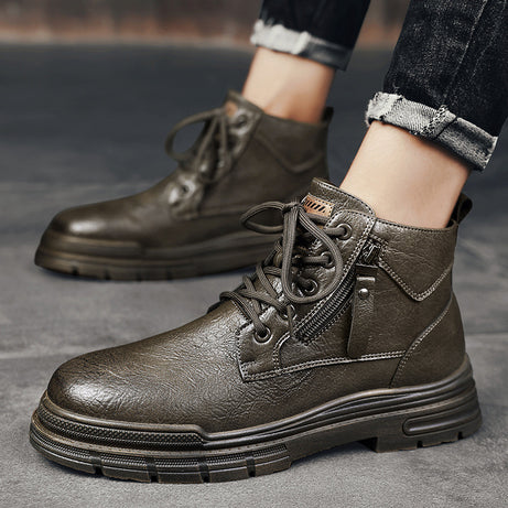 Men's High-Top Leather Martin Boots