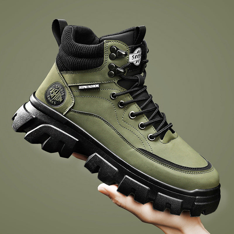 Men's Three-color Fashionable High-top Martin Boots