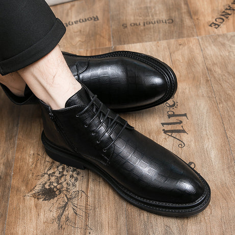 Men's Fashion Trend High-Top Leather Shoes