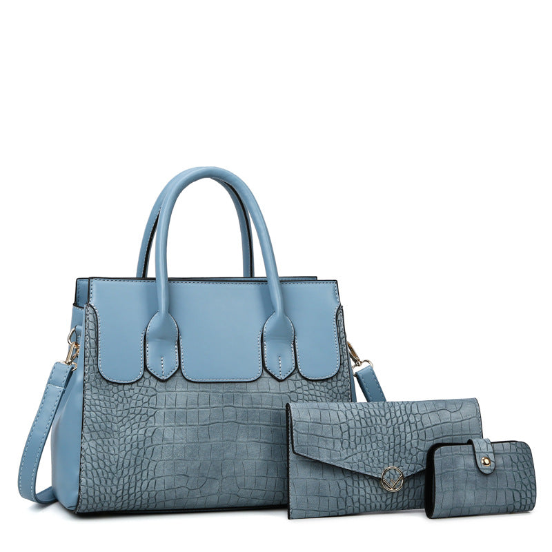 Women's Leather Shoulder Handbag Set