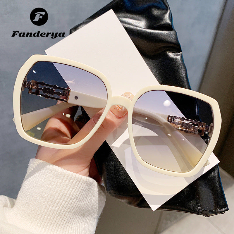 Women's Large Frame Thin Fashion Trend Polygonal Sunglasses