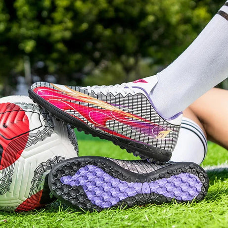 Men's Leather Football Turf Sports Shoes