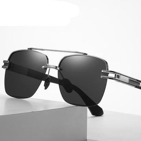 Men's Polarized Two-color Metal Square Sunglasses