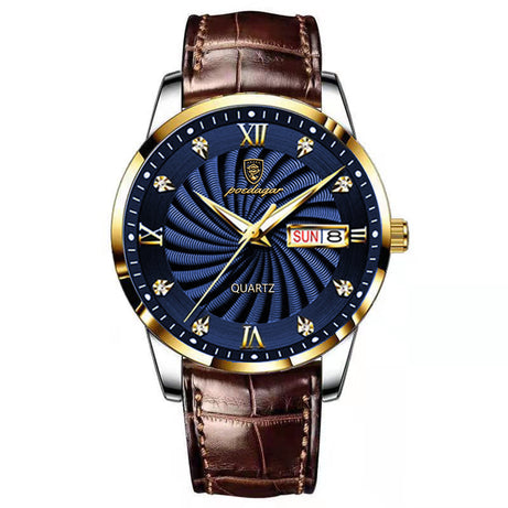 Men's Multi-functional Leather Band Watch