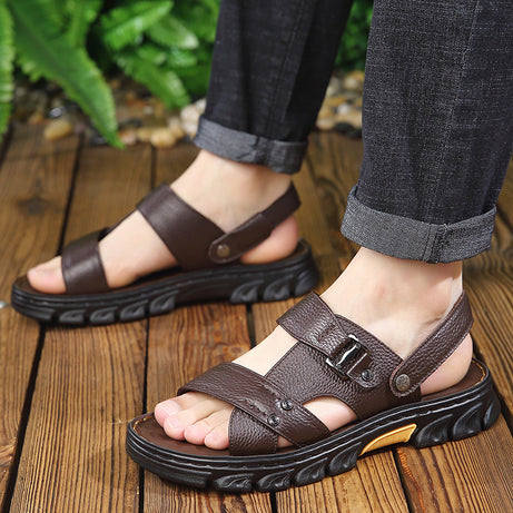 Men's Summer Cowhide Casual Sandals