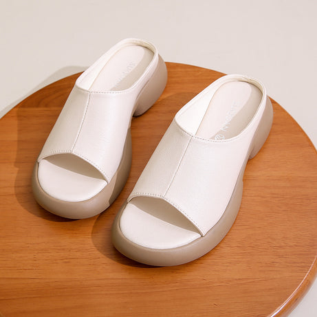 Women's Leather Versatile Fashion Slide Sandals (In Stock)
