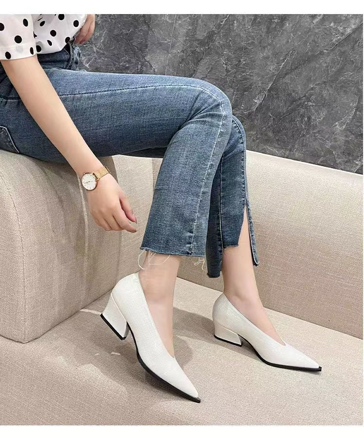 Women's Fashion Solid Office Heels Shoes