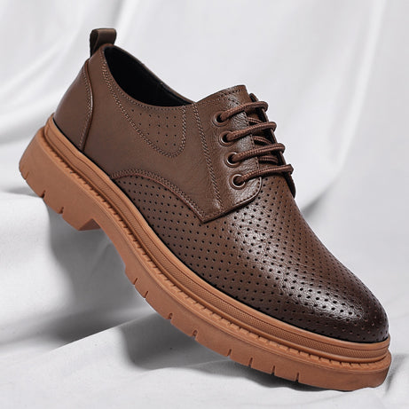 Men's Leather Breathable Low-Top Casual Shoes