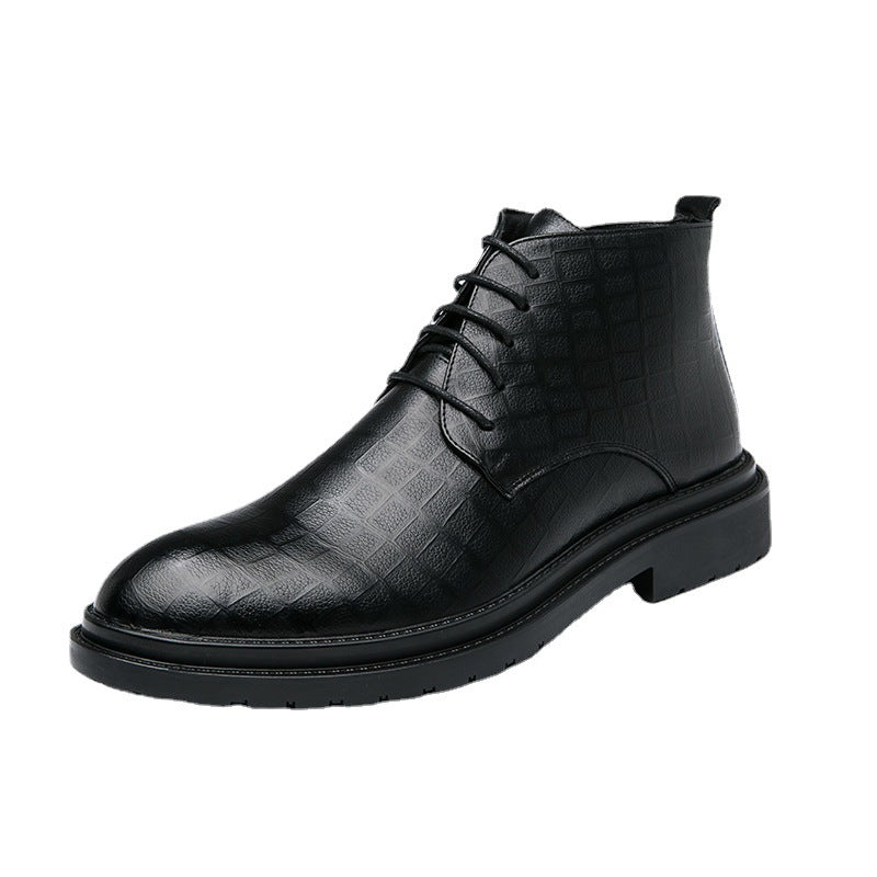 Men's Fashion Trend High-Top Leather Shoes