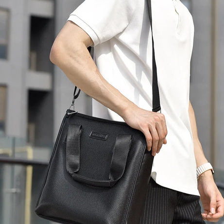 Men's Business Texture Vertical Leather Bag