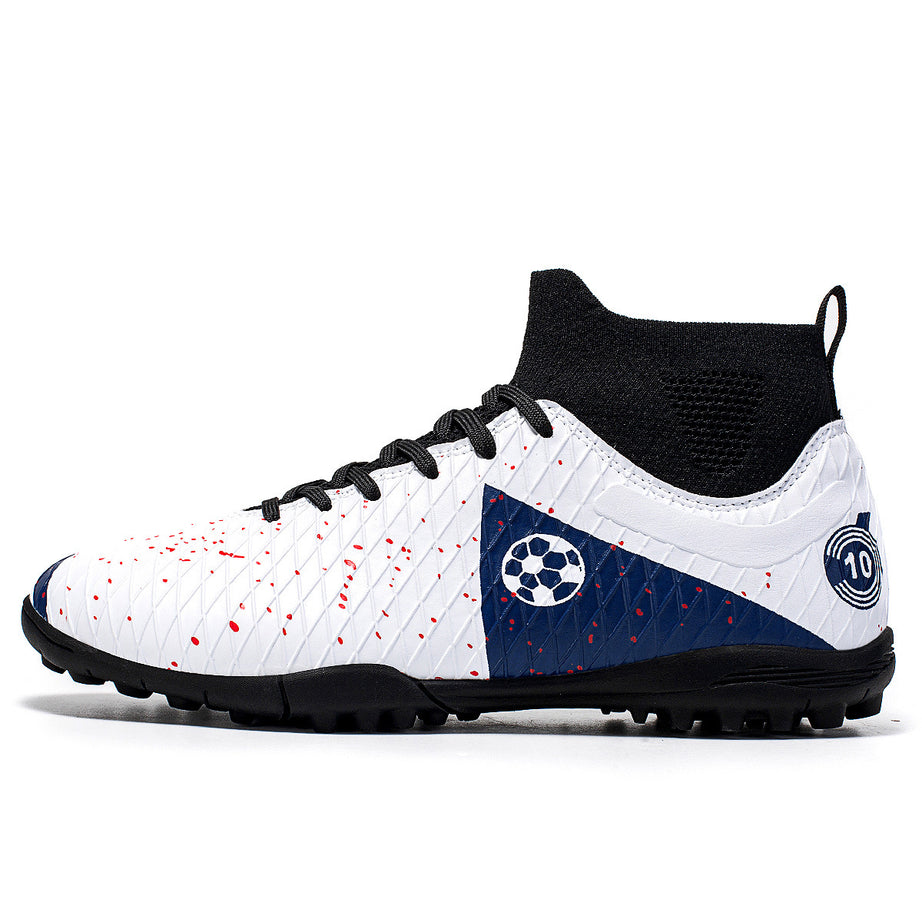 Men's Football High-Top Breathable Broken Nails Shoes