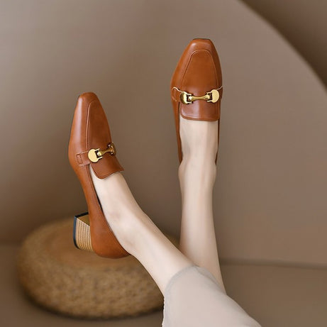 Women's Retro High Heels Thick Heel Shoes