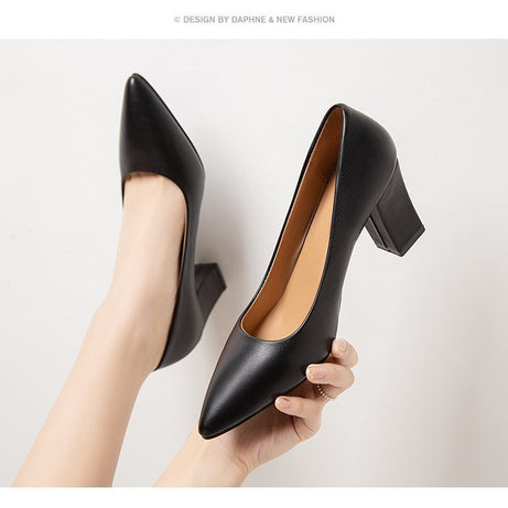 Women's Pointed Head Thick Heel Fashion Shoes
