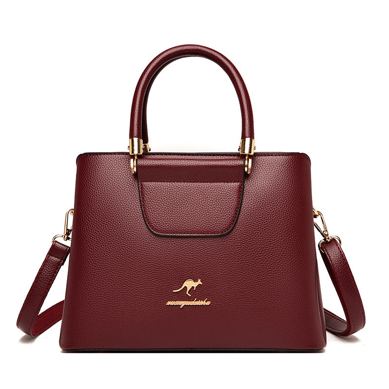 Women's Leather Temperament Shoulder HandBag