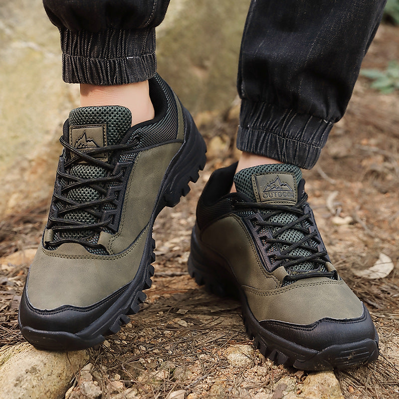 Men's Leather Outdoor Trendy Hiking Shoes