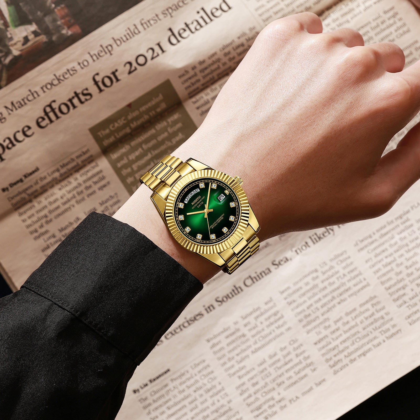 Men's Diamond-Encrusted Watch