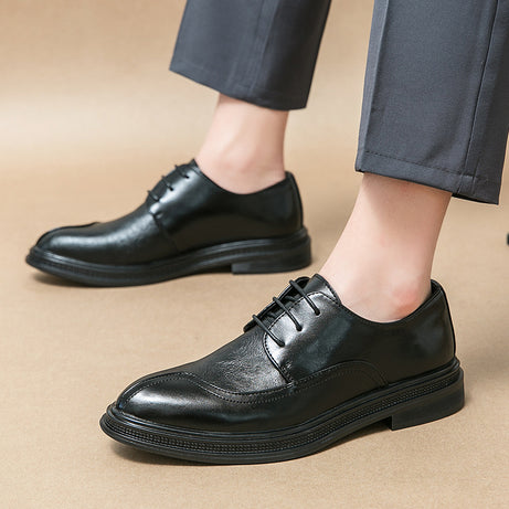 Men's Retro Trend British Pointed Leather Shoes