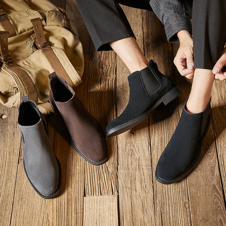 Men's Leather British Style Casual Chelsea Boots