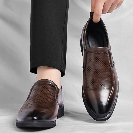 Men's Leather Hollow Breathable Casual Shoes