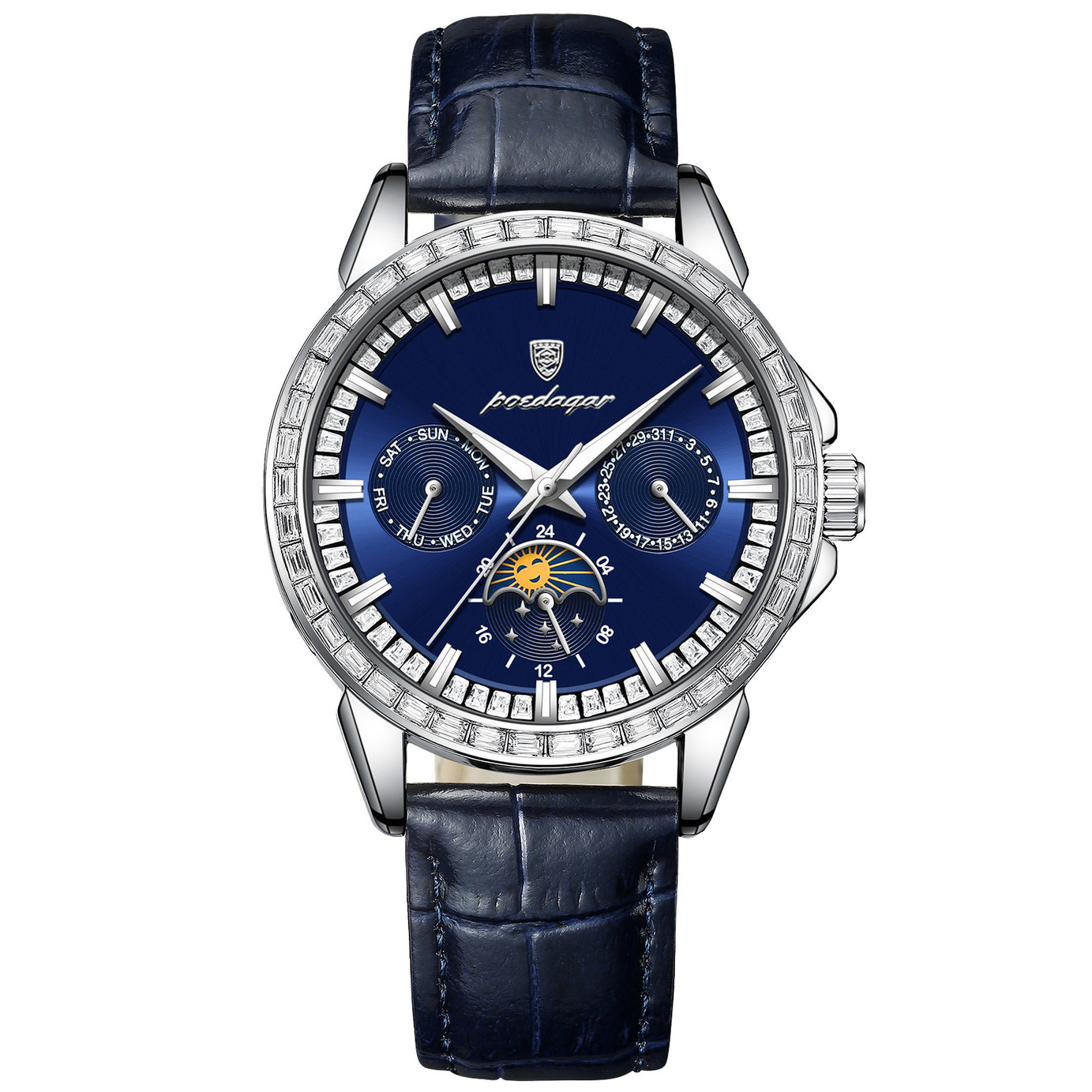 Men's  Diamond-encrusted Quartz Watch