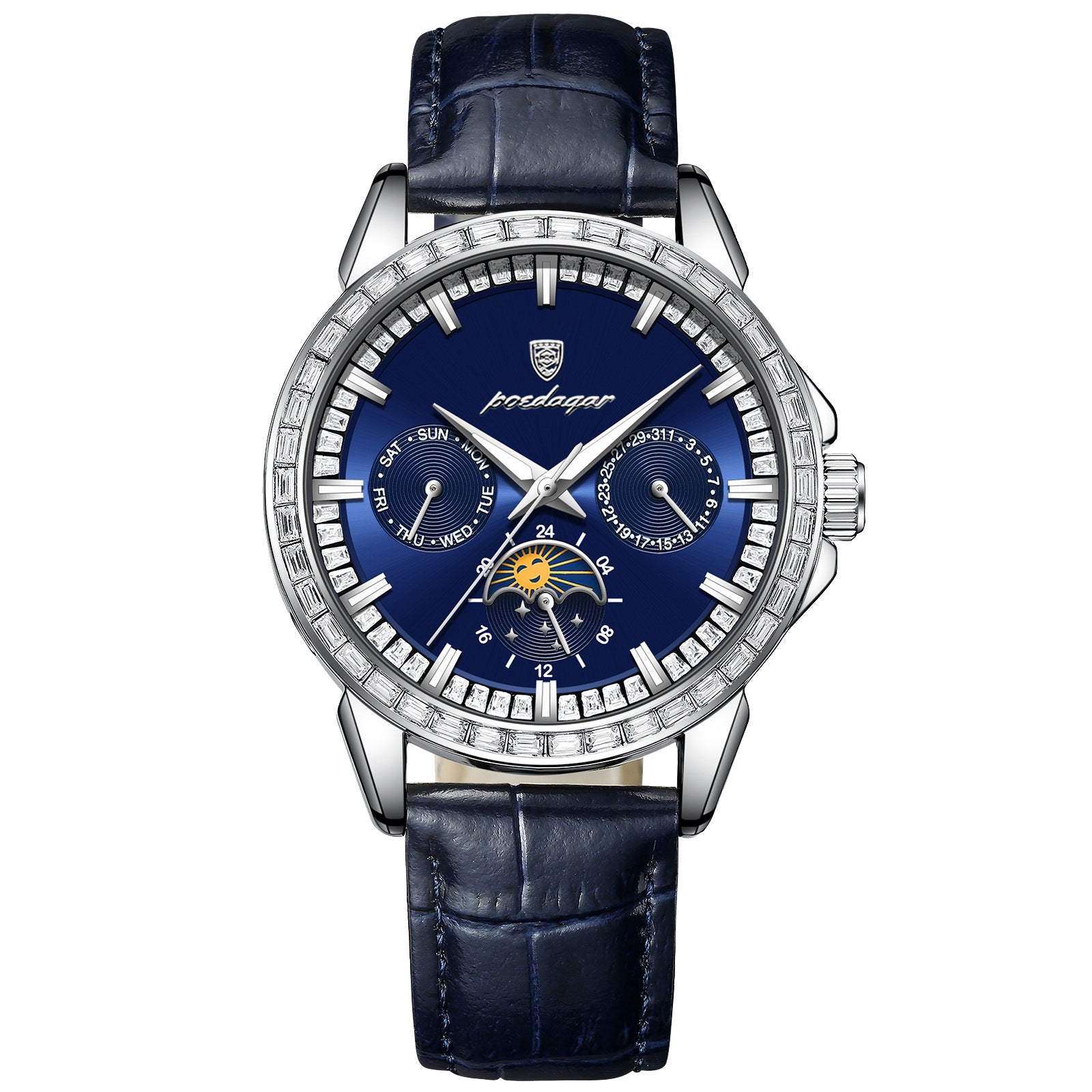 Men's  Diamond-encrusted Quartz Watch