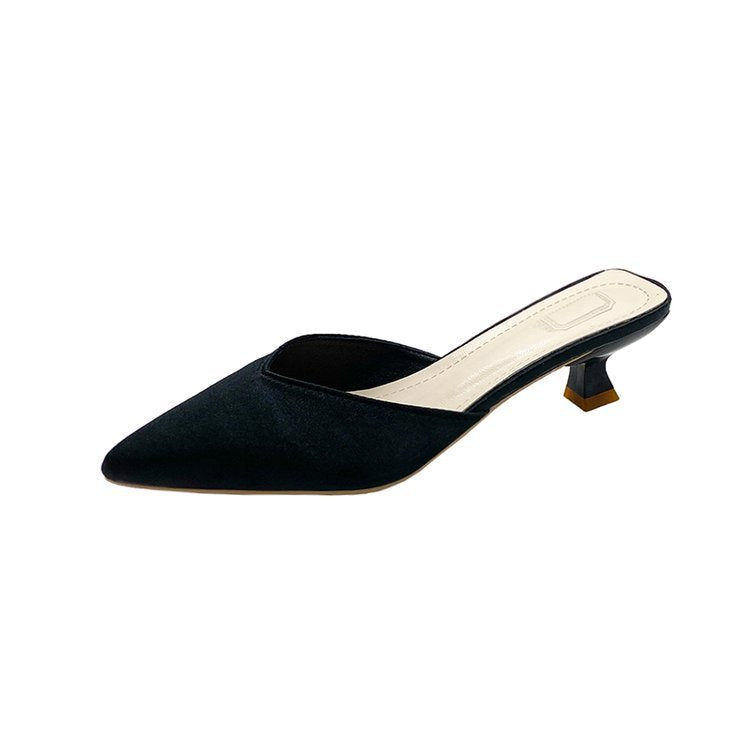 Women's Baotou Half-Tray Pointed Heel Slippers