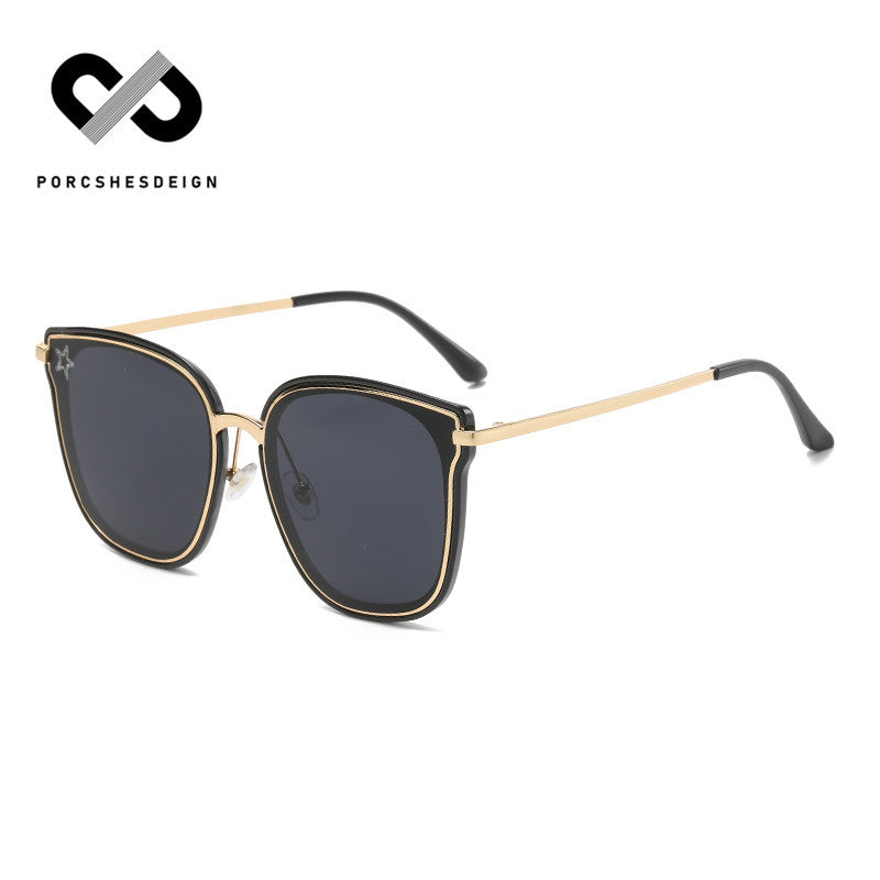 Women's Metal Retro Square Sunshade Anti-ultraviolet glasses