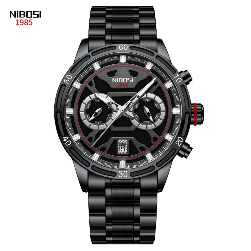 Men's Butterfly Double Snap Buckle   Watch