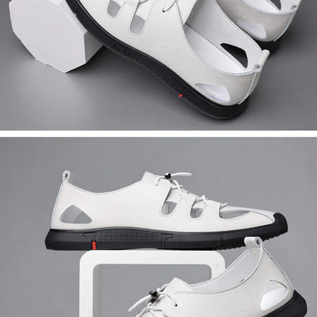 Men's Leather Breathable Flat Sandals