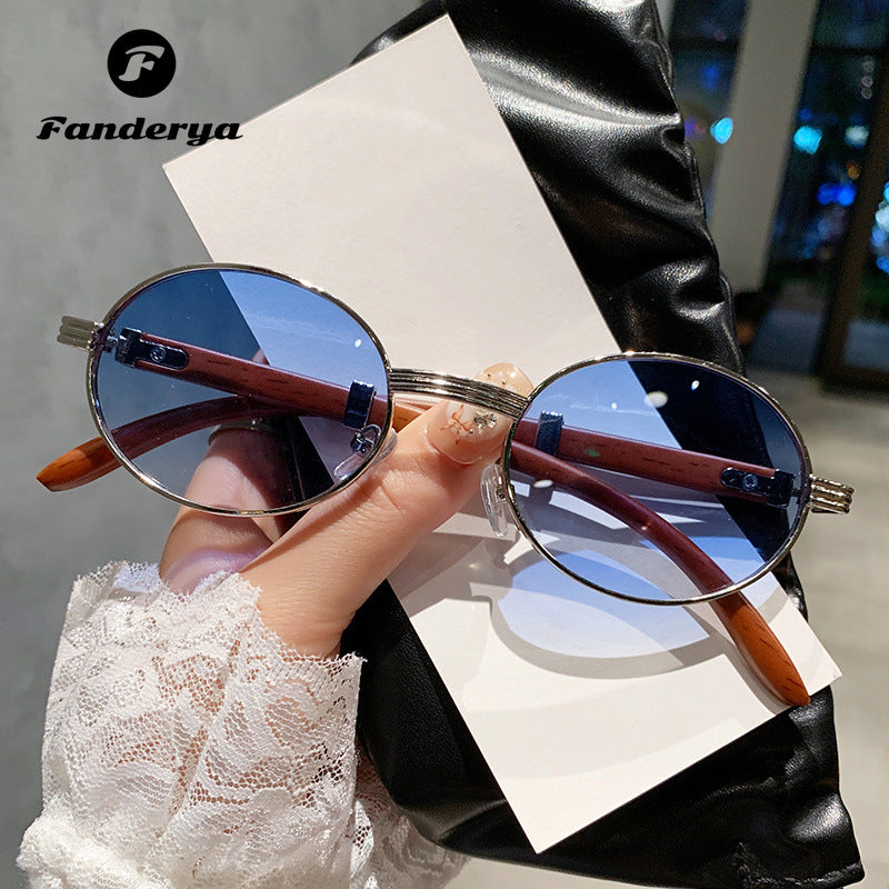 Women's Retro Small Round  Personalized Punk Style Sunglasses
