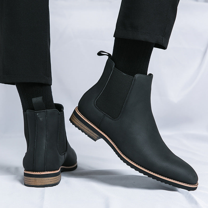 Men's Leather British Style Chelsea Boots Casual Shoes