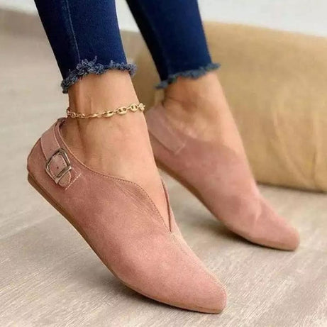Women's Casual Solid Color Suede Pointed Shoes