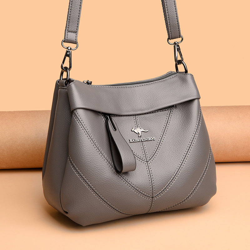 Women's Leather Multi Compartment Shoulder Bag