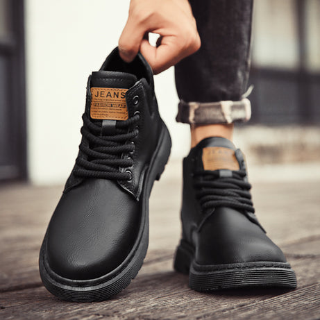 Men's Leather High-top Martin Boots Shoes