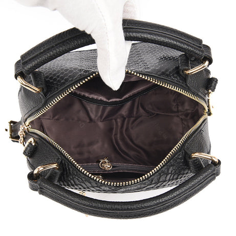 Women's Leather Crocodile Pattern Trendy Bag